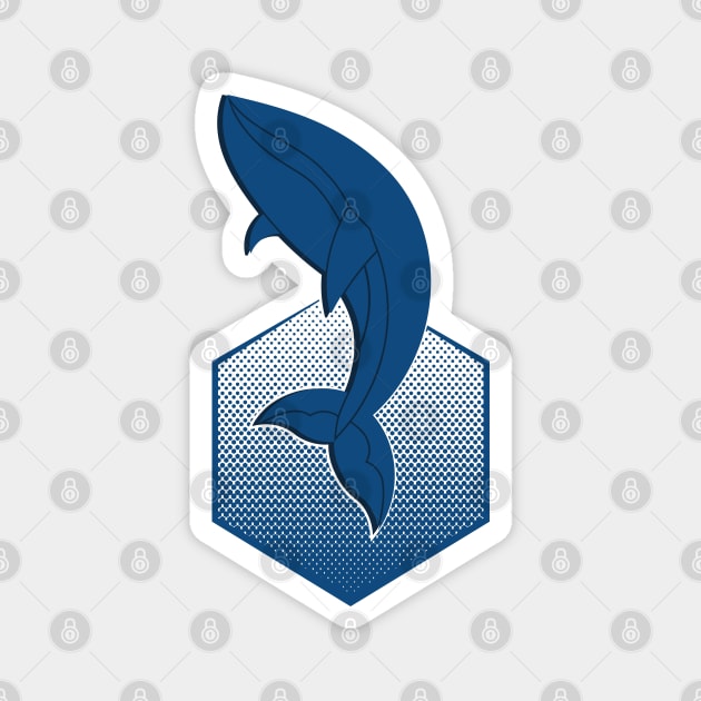 Whale in the Deep Blue Sea Magnet by FunawayHit