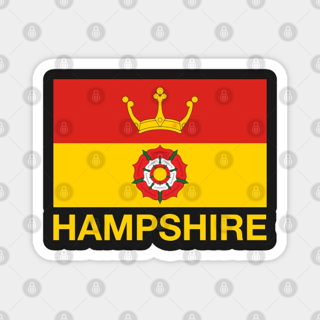 Saxon Crown and Tudor Rose Hampshire Flag Magnet by CityNoir