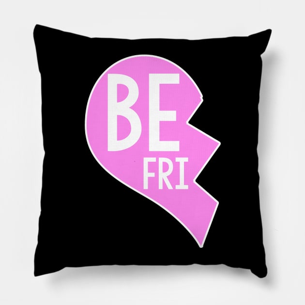 Best Friend BFF Broken Heart Piece 1 Pillow by charlescheshire