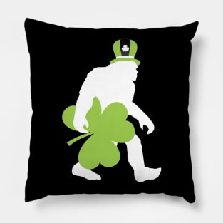 Bigfoot Irish Shamrock Pillow