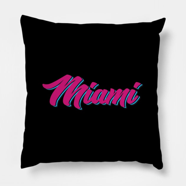 MIAMI VICE ON BLACK Pillow by origin illustrations