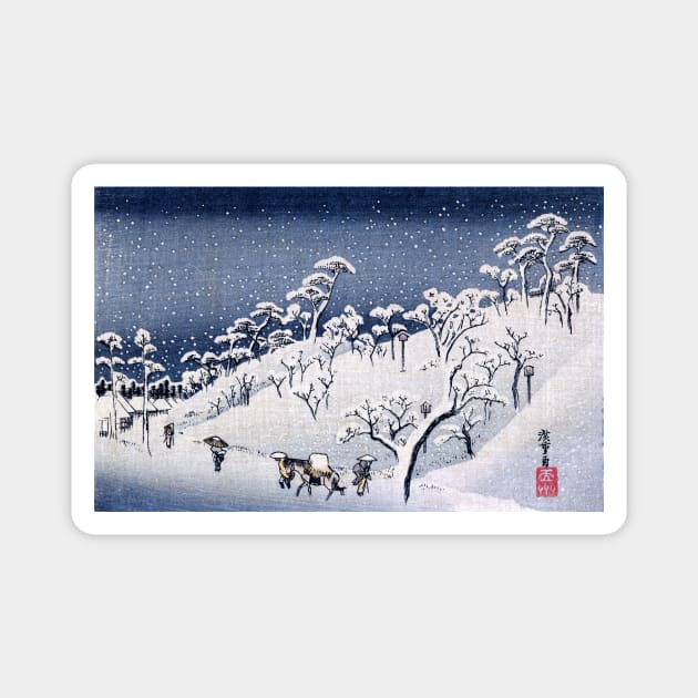 19th C. Snow on Asuka Hill Japan Magnet by historicimage