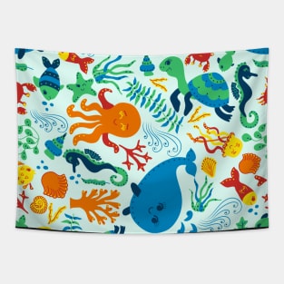 Ocean Animals Tapestry