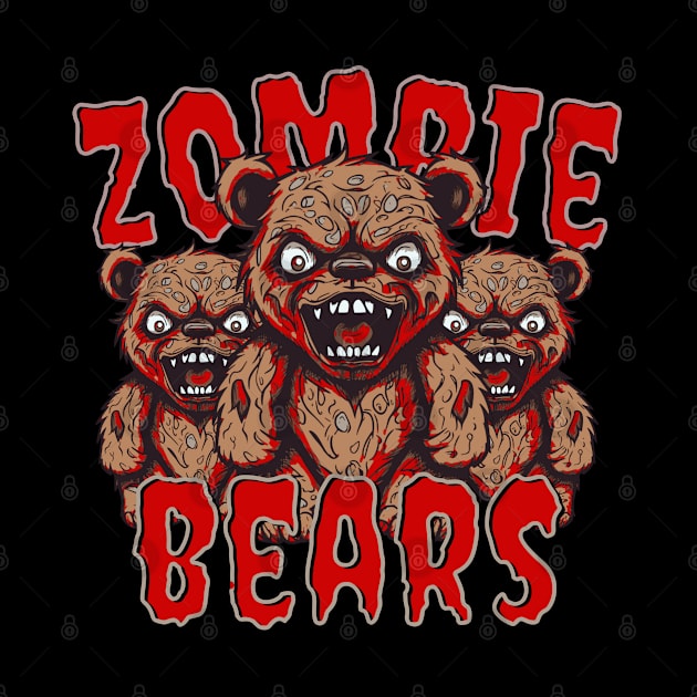 Creepy Zombie Teddy Bear Trio by ArtisticRaccoon