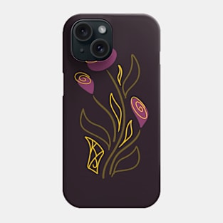 Purple Abstract Rose Phone Case