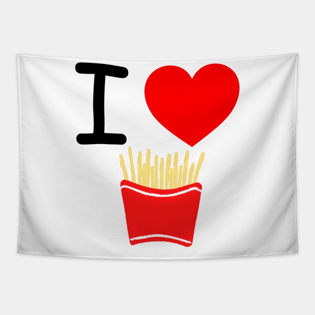 I Heart Fries Tapestry by EmoteYourself