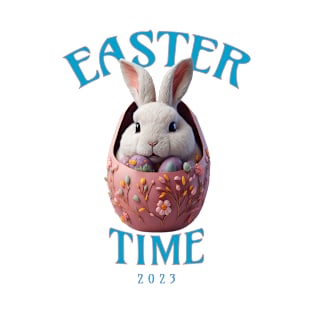 Cute Blue Easter Bunny Design T-Shirt