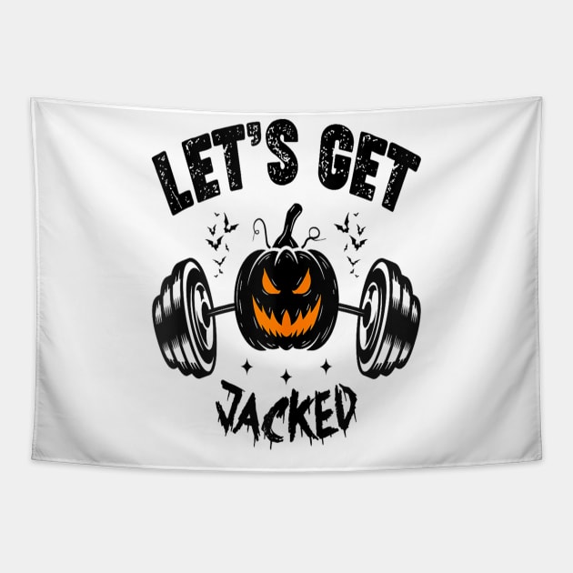 Quote For Guy's Halloween Gym Training Pumpkin Holiday Tapestry by rhazi mode plagget