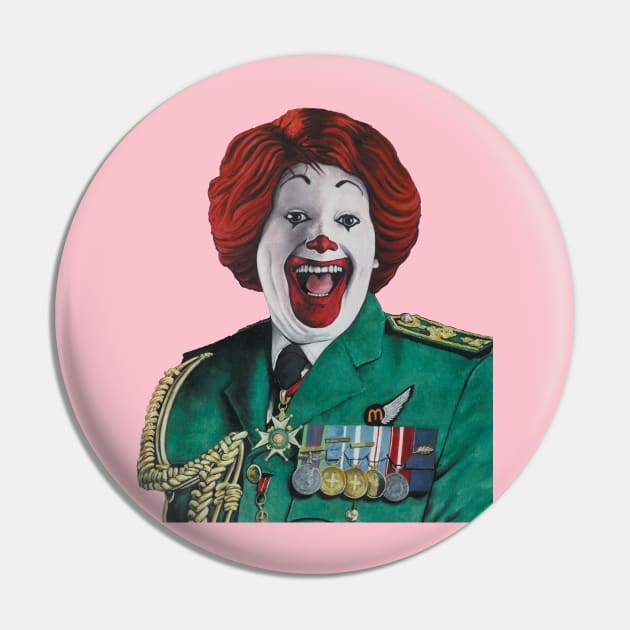 Ronald Mcdonald Painting | American Ronny | Ronald Mcdonald Parody Oil Painting | Apocalypse Pop Art Pin by Tiger Picasso