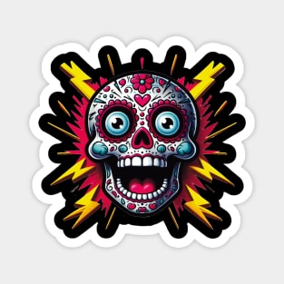 Sugar Skull Art - Feeling Electric on the Day of the Dead Magnet