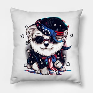 Cute Dog 4th Of July Firework Fang Pillow