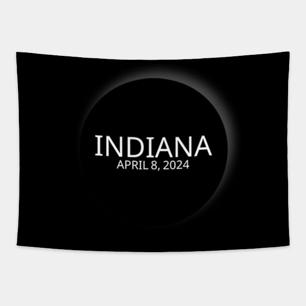 Total Solar Eclipse 2024 Indiana Tapestry by Bouteeqify