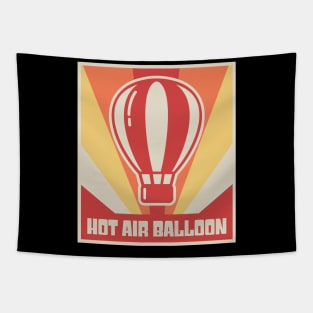 Vintage Style Hot Air Balloon Poster Tapestry