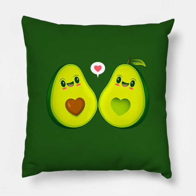 Avocados Love Pillow by Alundrart