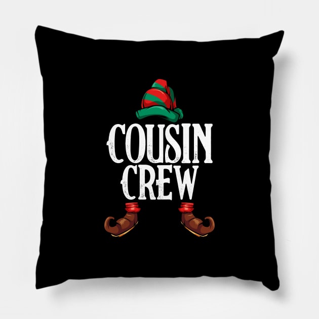 Cousin Crew Elf Family Matching Merry Christmas Pillow by Funnyawesomedesigns