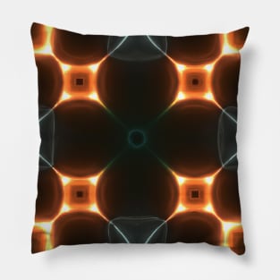 Abstract dark background with neon glow Pillow