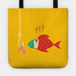 A Funny fish illustration when pandemic Covid-19 Tote