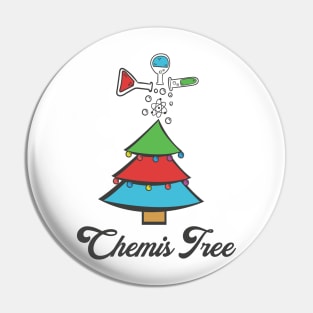 Funny Christmas Gift Chemis Tree Chemistry Wordplay Xmas Pin