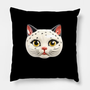 Retro Kitschy Cat Heads Pillow