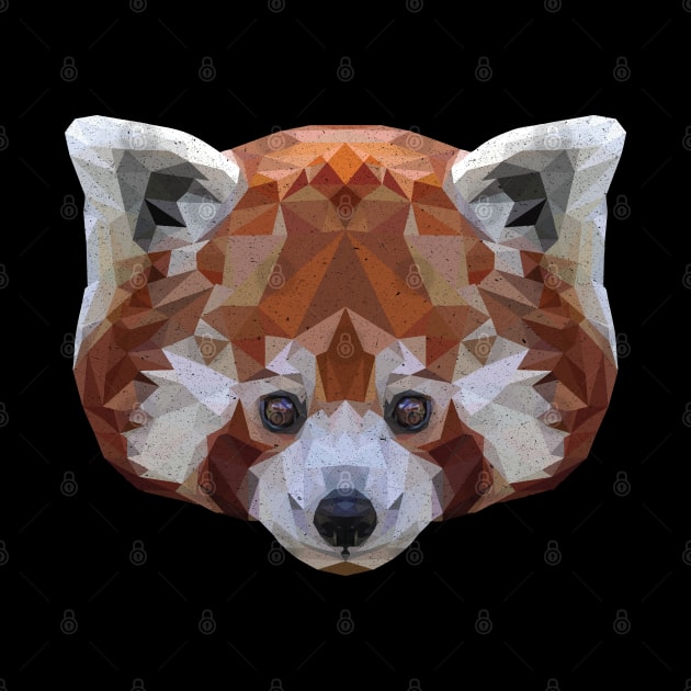 Geometric Red Panda Cute Print by DungeonDesigns