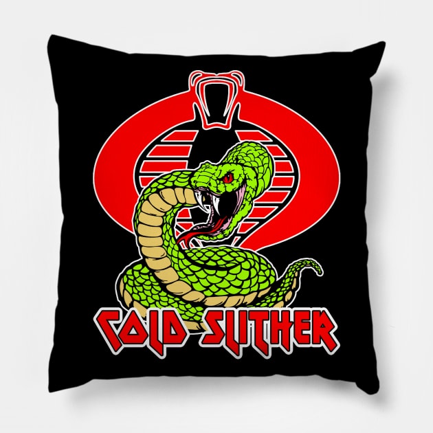 Cold Slither Snake Pillow by BigOrangeShirtShop