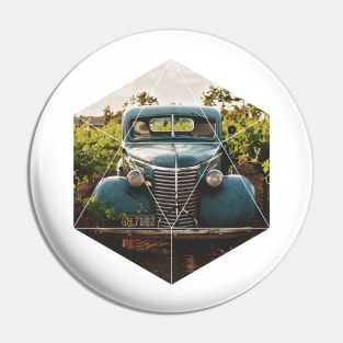 Vintage Car Geometric Photography Pin