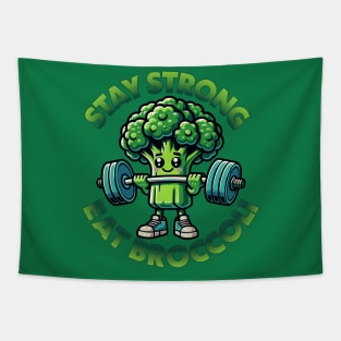 Stay Strong, Eat Broccoli Tapestry