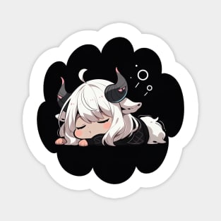 Adorable Anime Chibi Taurus Zodiac Sleeping Little Astro Girl Magnet