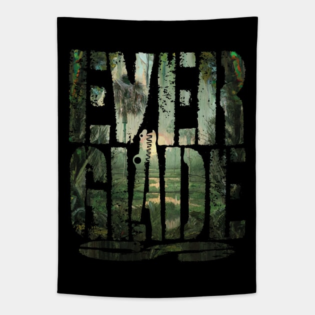 Everglades Camouflage Florida Sunset Tapestry by pelagio