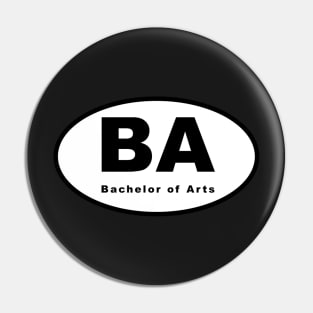 BA (Bachelor of Arts) Oval Pin