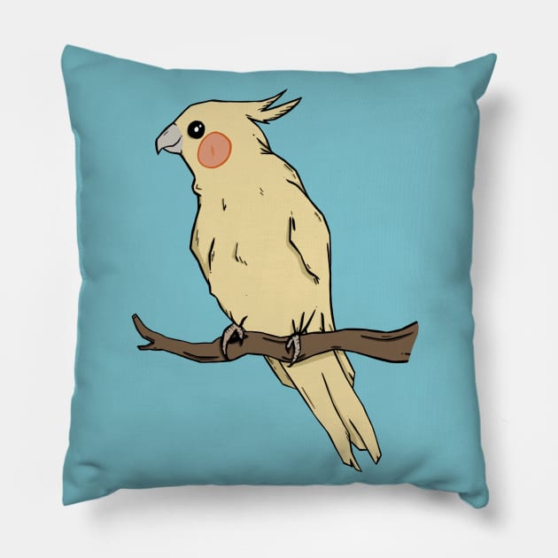 Perched Cockatiel Pillow by bridge