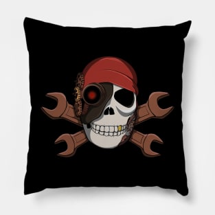 Steampunk Pirate Skull Pillow