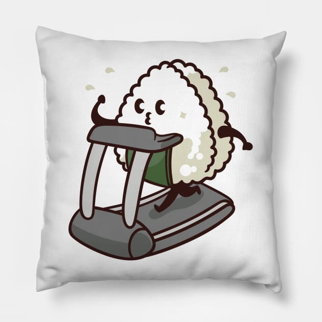 Kawaii onigiri cute Japanese food gym Pillow by alcoshirts