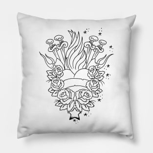 Heart and Daggers Pillow
