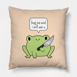 Cute frog with a knife Pillow