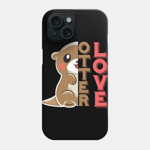 Cute Otter Love Phone Case by Imutobi