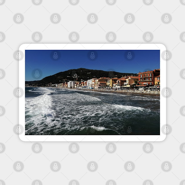 Liguria landscape photography beach and sea Magnet by marghe41