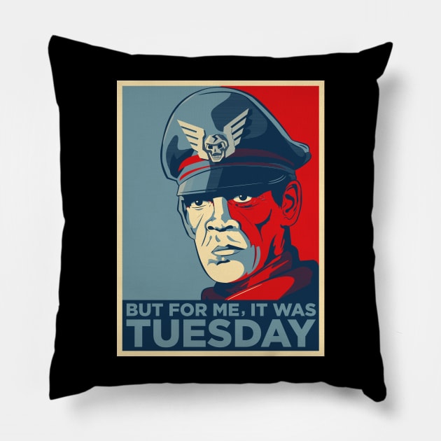 M Bison : But For Me, It was Tuesday Pillow by horrucide@yahoo.com