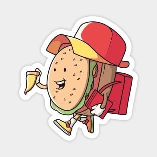 Happy Hamburger Schoolboy Magnet