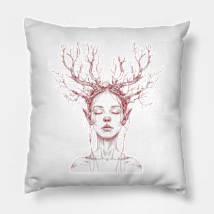 Woman with antler Pillow