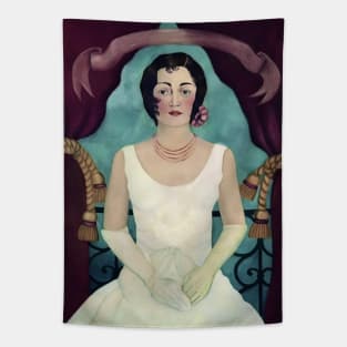 Portrait of a Woman in White by Frida Kahlo Tapestry