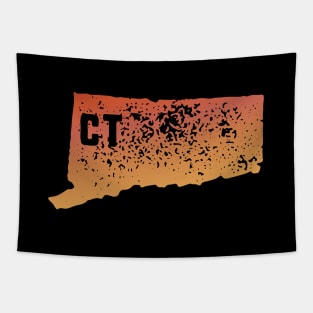 US state pride: Stamp map of Connecticut (CT letters cut out) Tapestry