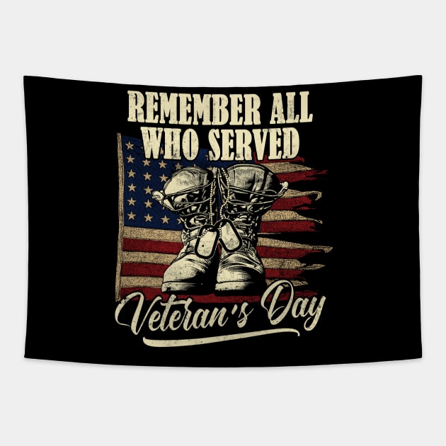 Veterans Day Remembrance Tapestry by Foxxy Merch