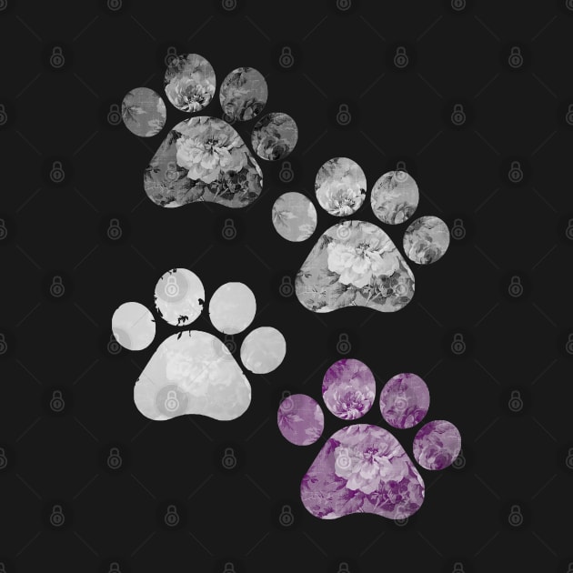 Subtle Floral Paw Prints Flag by Gedwolcraeft