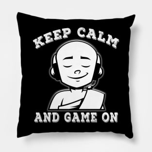 Keep Calm And Game On White Pillow