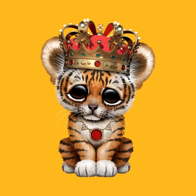 Cute Royal Tiger Wearing Crown by jeffbartels