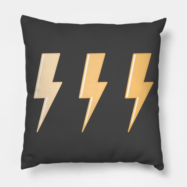 Orange lightning bolts Pillow by kxtelyng