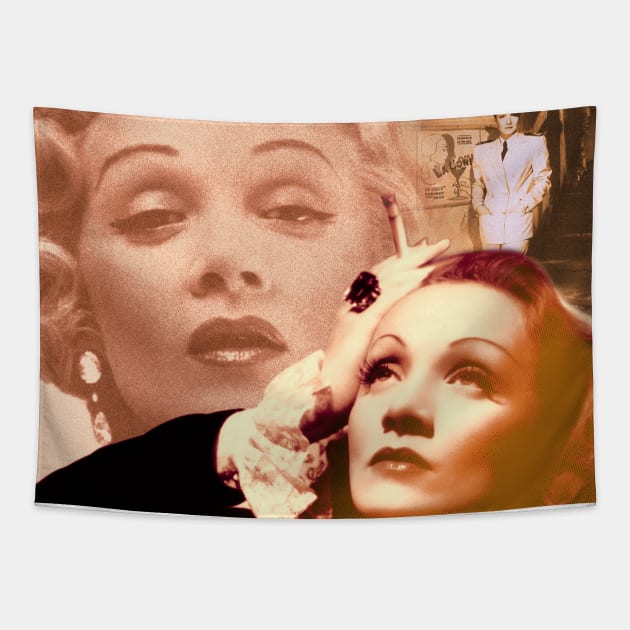 Marlene Dietrich Collage Portrait 3 Tapestry by Dez53