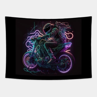 The neon motorbike ride. Tapestry