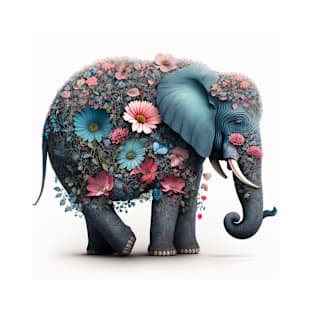 Beautiful Flowered Elephant T-Shirt